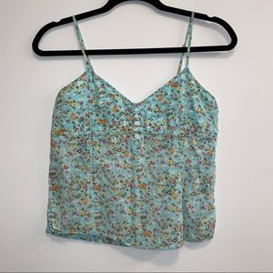 Aeropostale Flower Print 100% Cotton Women’s Tank Top Size Small